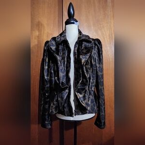 INC International Concepts Brown and Black Animal Print Blazer